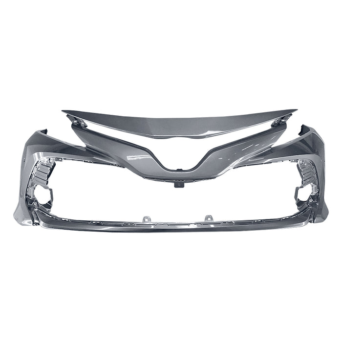 2018-2020 Toyota Camry L/LE/XLE/Hybrid Front Bumper With Sensor Holes & Without Bird's Eye View - TO1000432-Partify-Painted-Replacement-Body-Parts