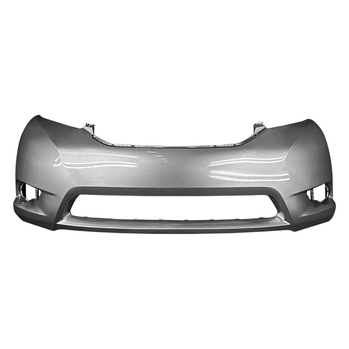 2011-2017 Toyota Sienna Base/L/LE/XLE & Without Sensor Holes Front Bumper - TO1000369-Partify-Painted-Replacement-Body-Parts