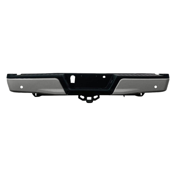 2015-2020 Ford F-150 Rear Bumper Assembly With Sensor Holes & With Tow Hitch Included - FO1103190-Partify-Painted-Replacement-Body-Parts