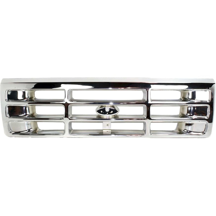 1992-1997 Ford Bronco/F-150 Grille Bright Plated Plastic Assembly - FO1200442-Partify-Painted-Replacement-Body-Parts