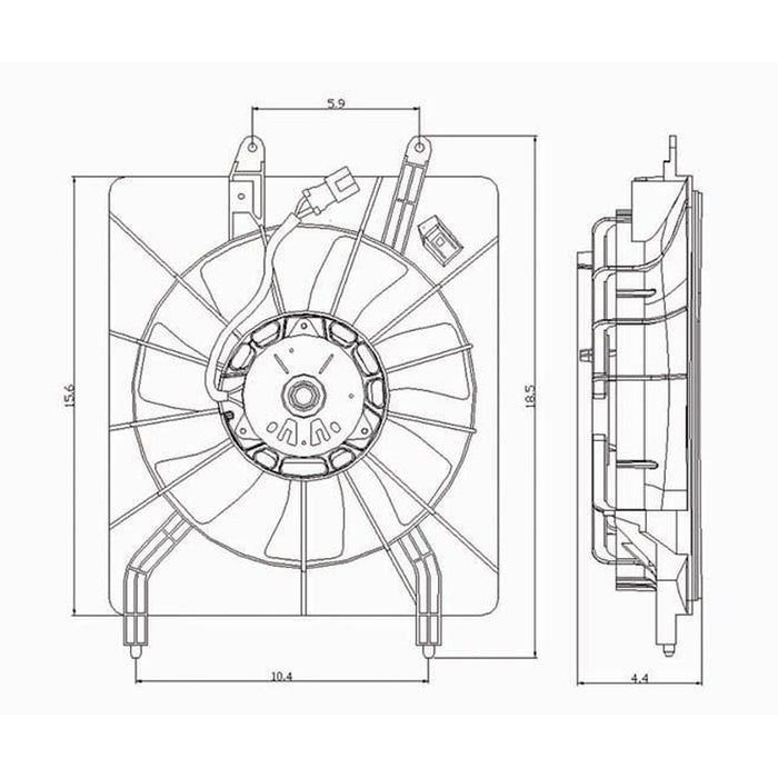2004-2005 Acura TSX A/C Condenser Fan Assembly Includes Motor/Blade & Shroud - AC3113108-Partify-Painted-Replacement-Body-Parts