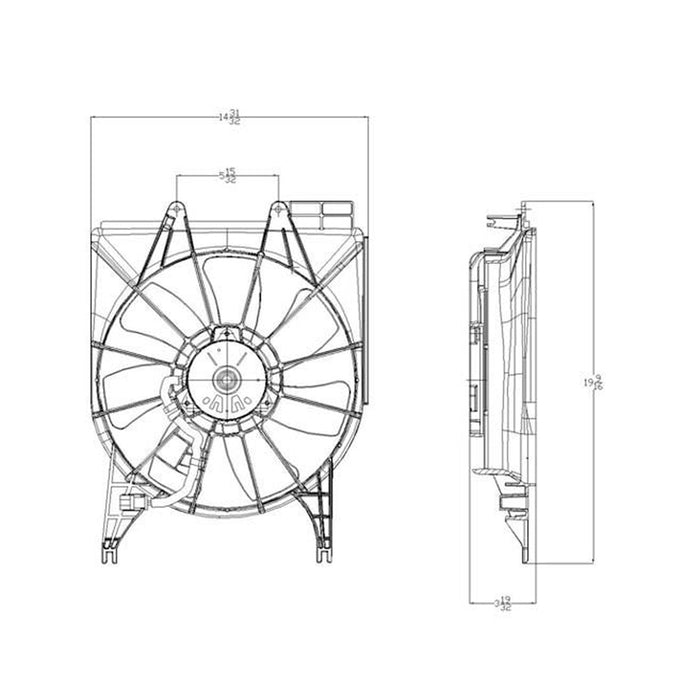 2007-2010 Acura RDX A/C Condenser Fan Assembly Condenser Fan Assembly - AC3113109-Partify-Painted-Replacement-Body-Parts