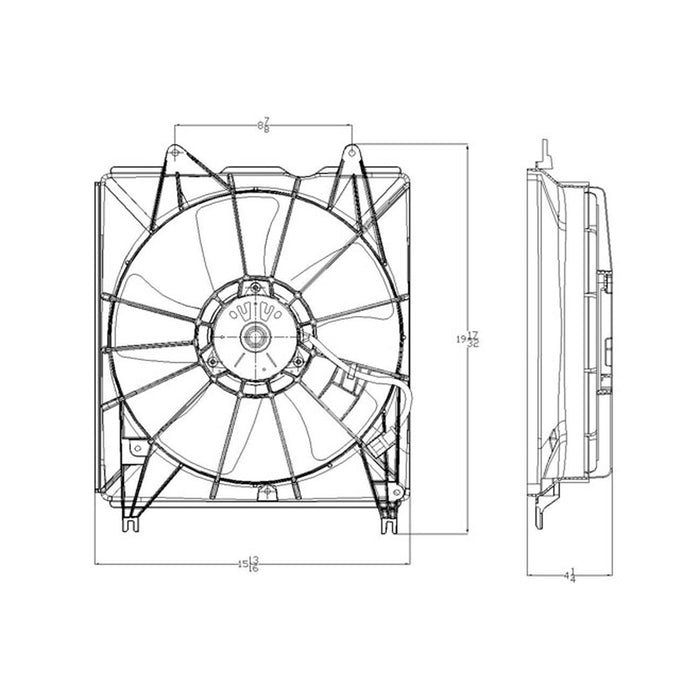 2007-2012 Acura RDX Engine Cooling Fan Assembly Motor/Blade/Shroud Assembly - AC3115112-Partify-Painted-Replacement-Body-Parts