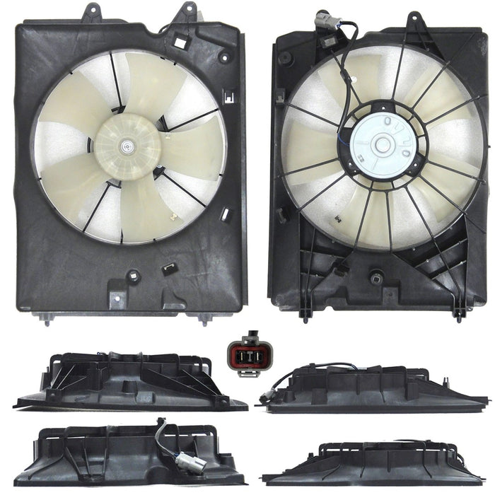 2007-2013 Acura MDX Driver Side Engine Cooling Fan Assembly Motor/Blade/Shroud Assy - AC3115117-Partify-Painted-Replacement-Body-Parts