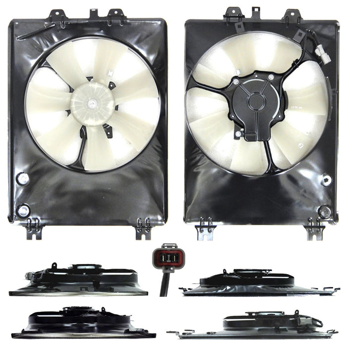 2007-2013 Acura MDX Passenger Side Engine Cooling Fan Assembly Motor/Blade/Shroud Assy - AC3115118-Partify-Painted-Replacement-Body-Parts