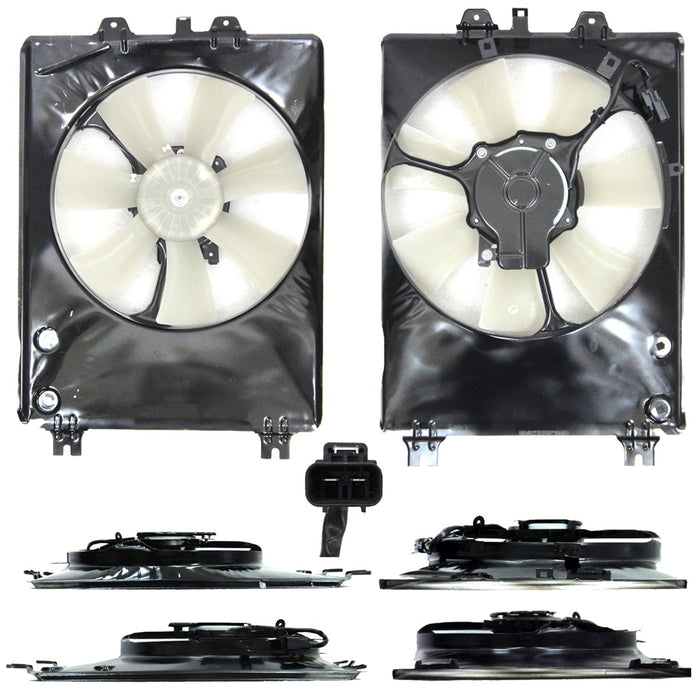 2010-2013 Acura MDX Passenger Side Engine Cooling Fan Assembly Motor/Blade/Shroud Assembly - AC3115120-Partify-Painted-Replacement-Body-Parts