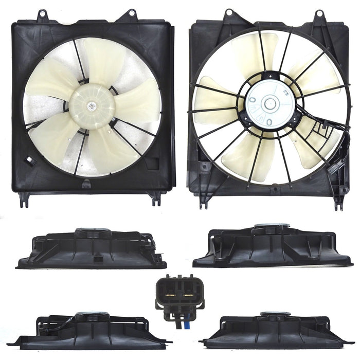 2010-2012 Acura RDX Engine Cooling Fan Assembly Motor/Blade/Shroud Assembly - AC3115121-Partify-Painted-Replacement-Body-Parts