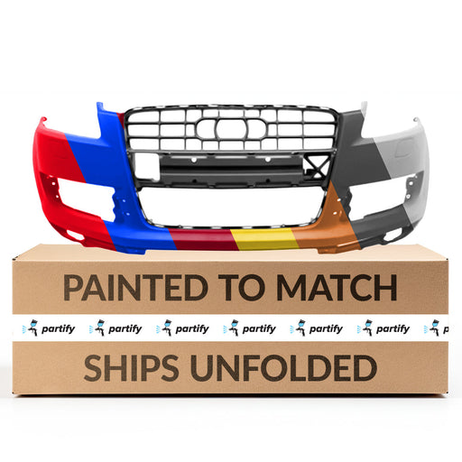2007-2009 Audi Q7 CAPA Certified Front Bumper W/Spoiler W/H/Lamp Washers W/O Parking Aid - AU1000143-Partify-Painted-Replacement-Body-Parts