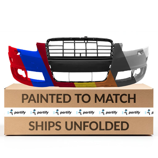 2009-2011 Audi A6 CAPA Certified Front Bumper W/S-Line Pkg W/Headlamp Washers W/Round Fog Lamps - AU1000171-Partify-Painted-Replacement-Body-Parts