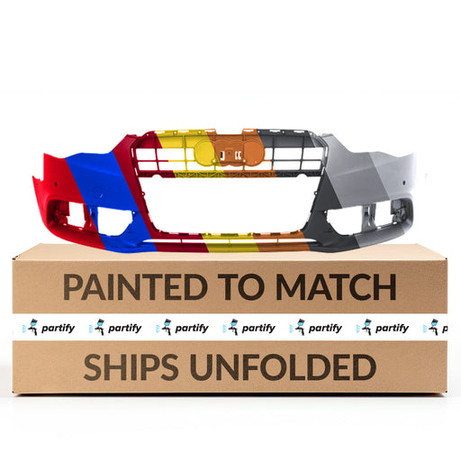 2012-2017 Audi A5 Quattro Cabriolet CAPA Certified Front Bumper W/O S-Line Pkg W/O Headlamp Washer W/Parking Aid Sensors Convertible/Coupe - AU1000212-Partify-Painted-Replacement-Body-Parts