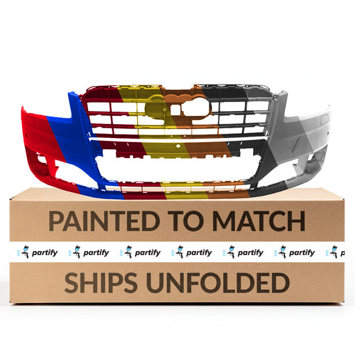 2015-2017 Audi A8 Quattro CAPA Certified Front Bumper W/Parking Aid W/O Park Assist System 3L V6/4L V8 - AU1000227-Partify-Painted-Replacement-Body-Parts