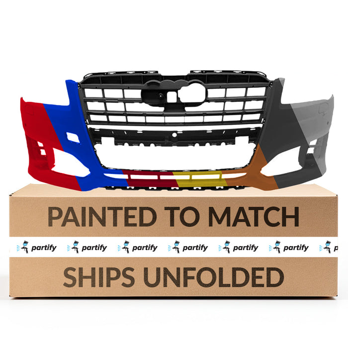 2015-2018 Audi S8 CAPA Certified Front Bumper W/Park Assist Pre-Cut Sensor Holes - AU1000242-Partify-Painted-Replacement-Body-Parts