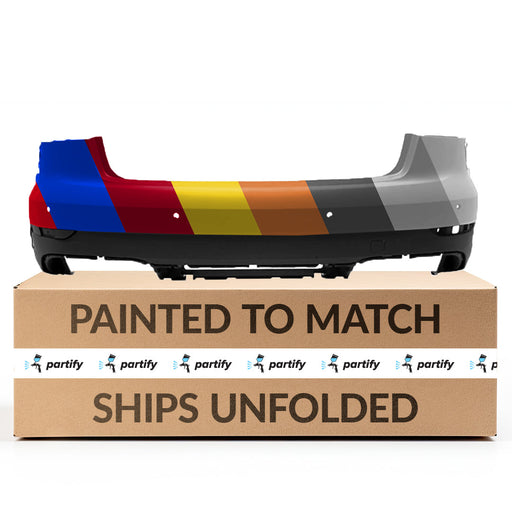 2017-2020 Audi A3/S3 CAPA Certified Rear Bumper W/S-Line Pkg W/Sport Bumper W/Parking Aid W/Park Assist Convertible/Sedan - AU1100247-Partify-Painted-Replacement-Body-Parts