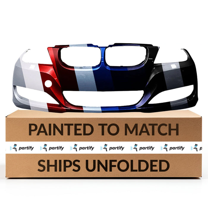 2009-2011 BMW 3-Series Sedan/Wagon OEM Front Bumper Without Sensor Holes & With Headlight Washer Holes - 51117226711-Partify-Painted-Replacement-Body-Parts