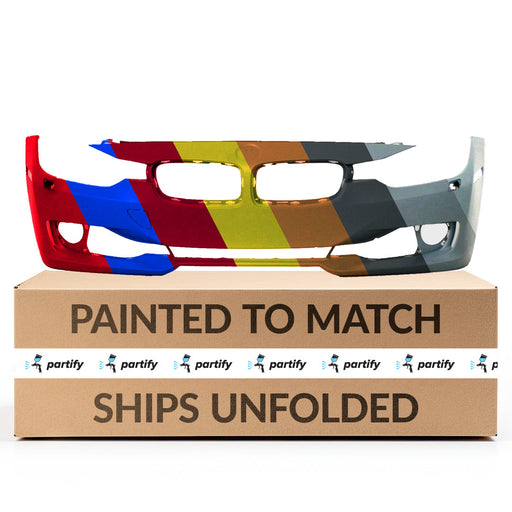 2012-2015 BMW 328i/335i CAPA Certified Front Bumper F30 W/H/Lamp Washer W/O Park Distance Control - BM1000260-Partify-Painted-Replacement-Body-Parts