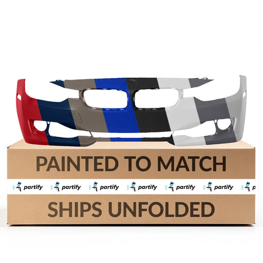 2012-2015 BMW 328i/335i CAPA Certified Front Bumper F30 W/O H/Lamp Washer W/O Pdc W/O Park Assist W/O Camera - BM1000266-Partify-Painted-Replacement-Body-Parts