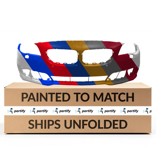 2014-2016 BMW 528i/535d/535i/550i/ActiveHybrid 5 CAPA Certified Front Bumper F10 W/O M Pkg W/Park Distance Control W/Side View Camera - BM1000310-Partify-Painted-Replacement-Body-Parts