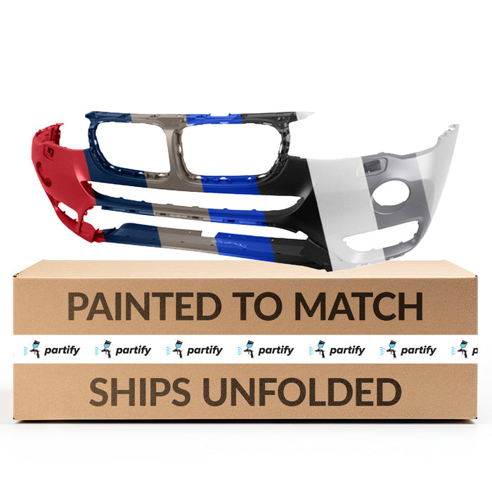 2015-2017 BMW X3 CAPA Certified Front Bumper F25 W/O M Pkg W/Led Fog Lamps W/O Park Assist W/O Surround View - BM1000351-Partify-Painted-Replacement-Body-Parts