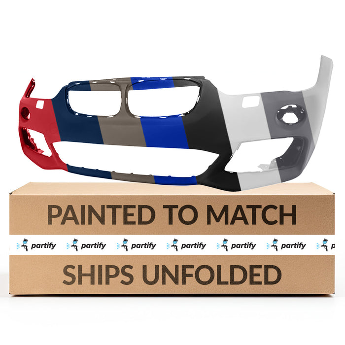 2017-2019 BMW X1 CAPA Certified Front Bumper F48 W/M Pkg W/Headlamp Washer W/O Park Distance Control - BM1000538-Partify-Painted-Replacement-Body-Parts