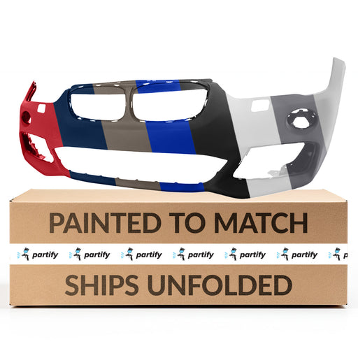 2017-2019 BMW X1 CAPA Certified Front Bumper F48 W/M Pkg W/Headlamp Washer W/O Park Distance Control - BM1000538-Partify-Painted-Replacement-Body-Parts