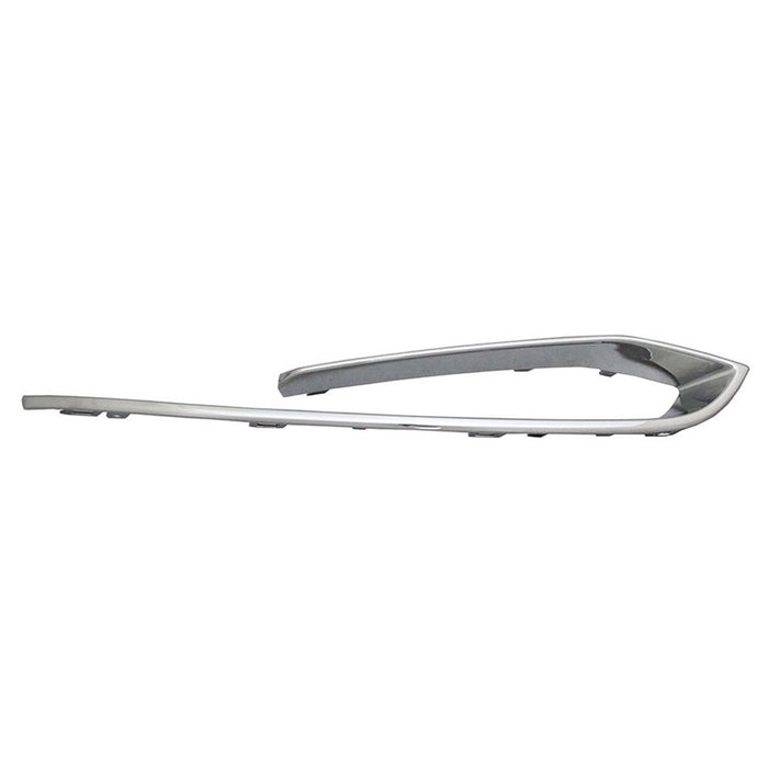 2014-2016 BMW 528i/535d/550i/ActiveHybrid 5 Luxury Front Driver Side Bumper Molding F10H W/O M Pkg Chrome Outer Grille Mldg Luxury - BM1046134-Partify-Painted-Replacement-Body-Parts