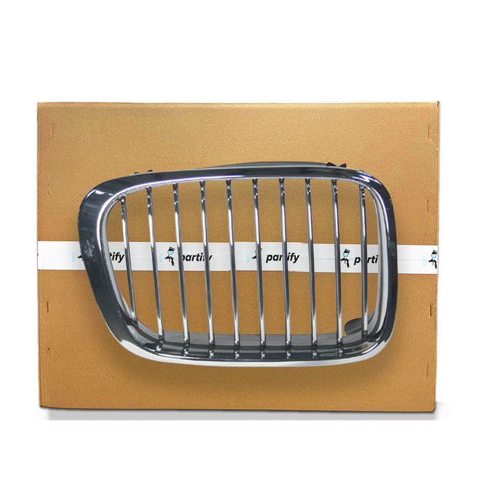 1999-2001 BMW 323i/325i/328i/330i CAPA Certified Grille Hood Mounted Right Bright Assembly 4 Door Sedan/Wagon - BM1200121-Partify-Painted-Replacement-Body-Parts