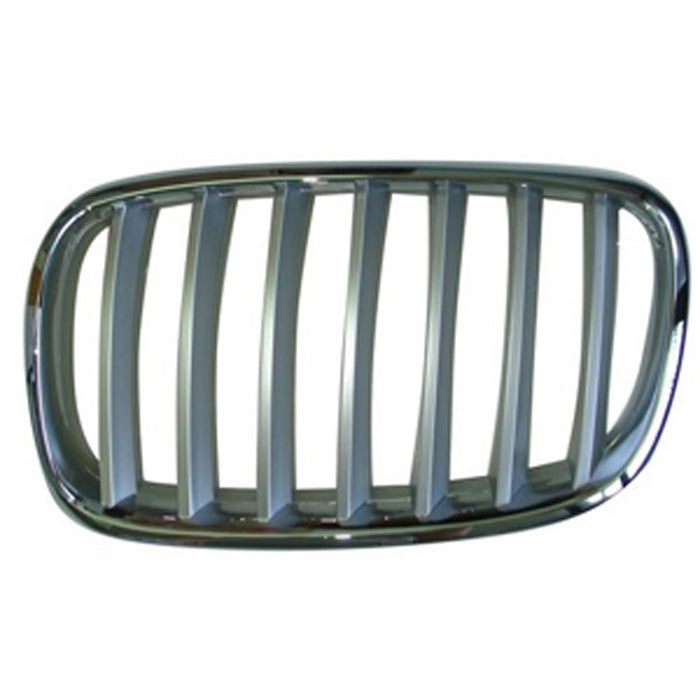 2007-2012 BMW X5/X6 4.8i/4.8i Premium/xDrive35d/xDrive48i/xDrive48i M Sport Driver Side Grille E70 Chrome-Silver Assembly 4.4L V8 - BM1200182-Partify-Painted-Replacement-Body-Parts