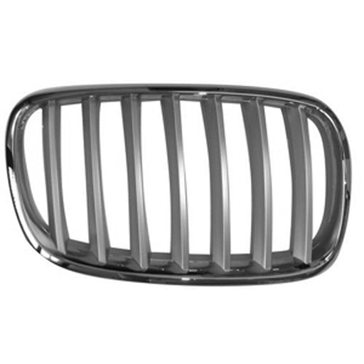 2007-2012 BMW X5/X6 4.8i/4.8i Premium/xDrive35d/xDrive48i/xDrive48i M Sport Passenger Side Grille E70 Chrome-Silver Assembly 4.4L V8 - BM1200183-Partify-Painted-Replacement-Body-Parts