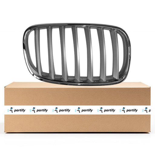 2007-2012 BMW X5/X6 4.8i/4.8i Premium/xDrive35d/xDrive48i/xDrive48i M Sport CAPA Certified Passenger Side Grille E70 Chrome-Silver Assembly 4.4L V8 - BM1200183-Partify-Painted-Replacement-Body-Parts
