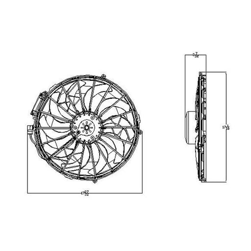 1999 BMW 328i A/C Condenser Fan Assembly Fan/Motor Assembly W/Factory Installed Air Cond - BM3113105-Partify-Painted-Replacement-Body-Parts