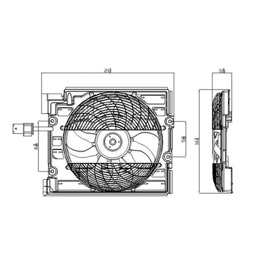 2001-2003 BMW 525i A/C Condenser Fan Assembly Includes Motor/Blade/Shroud - BM3113109-Partify-Painted-Replacement-Body-Parts