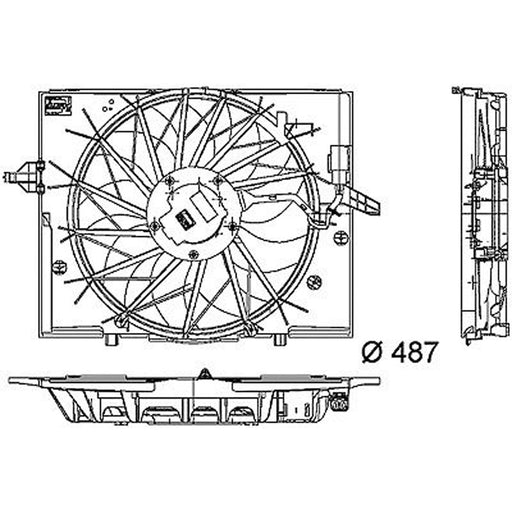 2004-2010 BMW 525i/528i/530i/535i/545i/550i/645Ci Engine Cooling Fan Assembly From 7-05 - BM3115107-Partify-Painted-Replacement-Body-Parts