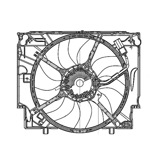 2008-2010 BMW 535i Engine Cooling Fan Assembly Fan Module Sedan - BM3115111-Partify-Painted-Replacement-Body-Parts