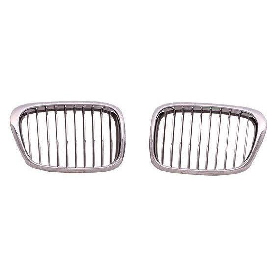 2001-2003 BMW 5 Series Grille Passenger Side Chrome Black 540 - BM1200137-Partify-Painted-Replacement-Body-Parts