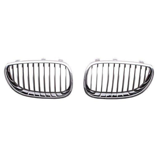 2006-2010 BMW 5 Series Grille Passenger Side Chrome Black - BM1200141-Partify-Painted-Replacement-Body-Parts