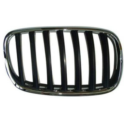 2007-2014 BMW X5 OEM Grille Passenger Side Chrome Black - 51137157688-Partify-Painted-Replacement-Body-Parts