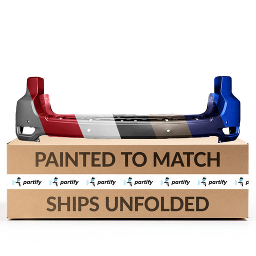 2014-2015 Jeep Grand Cherokee CAPA Certified Rear Upper Bumper With Blind Spot Brackets & With Sensor Holes & Without SRT - CH1100985C-Partify-Painted-Replacement-Body-Parts