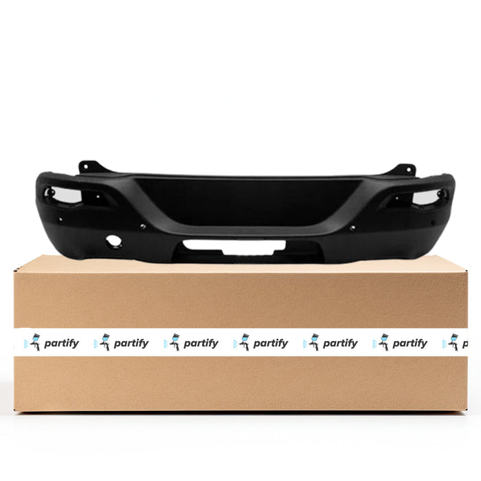 2014-2018 Jeep Cherokee Latitude/Latitude Plus/Limited/Limited Plus/Sport CAPA Certified Rear Bumper W/O Pppa W/Parksense W/Trailer Hitch Textured - CH1100A02-Partify-Painted-Replacement-Body-Parts