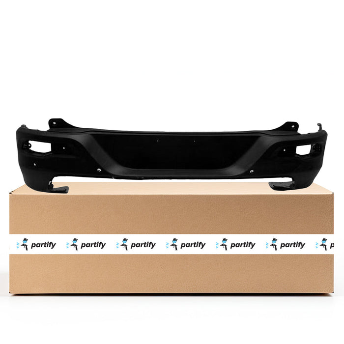 2014-2018 Jeep Cherokee Trailhawk CAPA Certified Rear Bumper W/O Adv. Park Assist System W/Parking Sensors 4 Hole Textured - CH1100A22-Partify-Painted-Replacement-Body-Parts