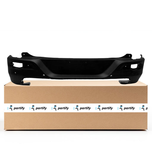 2014-2018 Jeep Cherokee Trailhawk CAPA Certified Rear Bumper W/O Adv. Park Assist System W/Parking Sensors 4 Hole Textured - CH1100A22-Partify-Painted-Replacement-Body-Parts