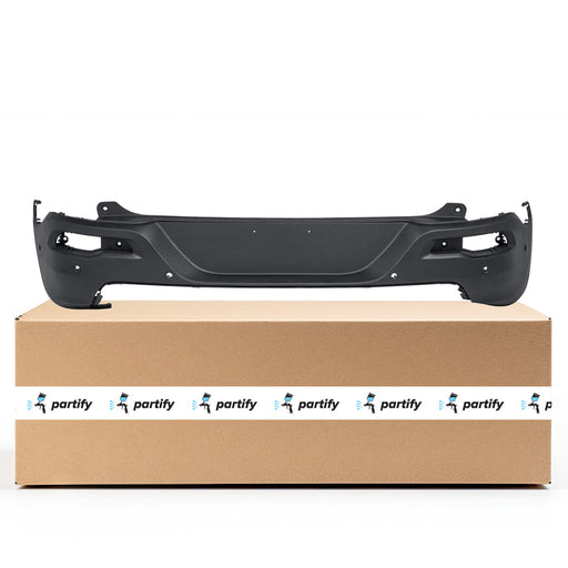 2014-2018 Jeep Cherokee Trailhawk CAPA Certified Rear Bumper W/Adv. Park Assist System W/Parking Sensors 6 Hole Textured - CH1100A23-Partify-Painted-Replacement-Body-Parts