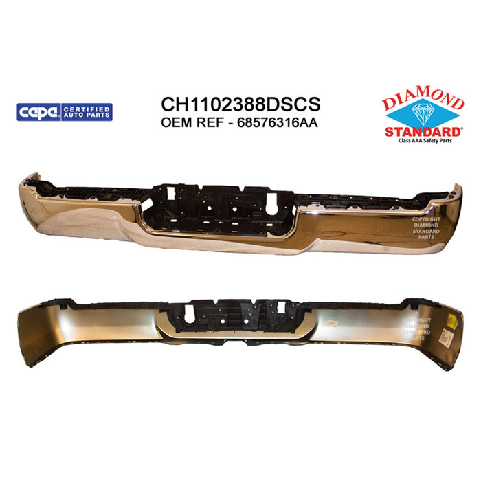 2019-2024 Ram 2500/3500 Big Horn/HD Limited/HD Limited Rambox/Laramie/Laramie Limited/Laramie Longhorn/Limited/Limited Longhorn/Lone Star/R/T/Rebel/SLT/SLT HD/Sport/Tradesman Rear Bumper Face Bar Chrome - CH1102388-Partify-Painted-Replacement-Body-Parts