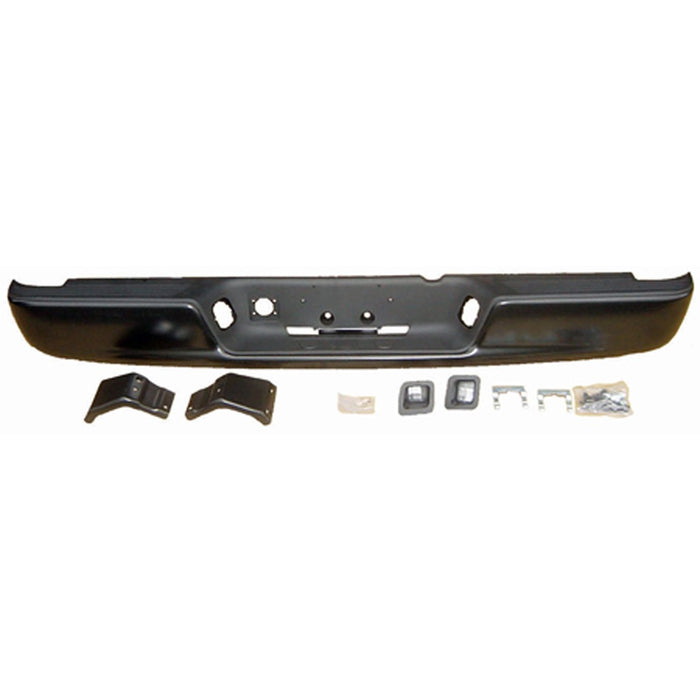 2002-2009 Dodge Ram 1500/2500/3500 Rear Bumper Assembly New Design Step Bumper Includes Pad & Bumper Support & Brackets - CH1103109-Partify-Painted-Replacement-Body-Parts