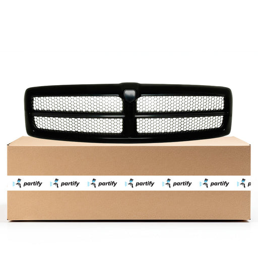 1999-2002 Dodge Ram 1500/2500/3500 CAPA Certified Grille Black Early Design Assembly - CH1200245-Partify-Painted-Replacement-Body-Parts