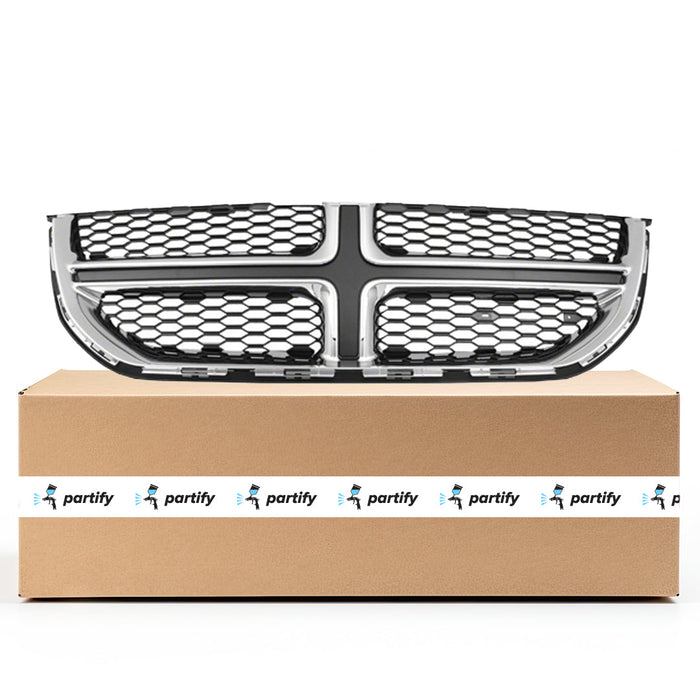 2011-2020 Dodge Grand Caravan CAPA Certified Grille Chrome/Black Assembly - CH1200342-Partify-Painted-Replacement-Body-Parts