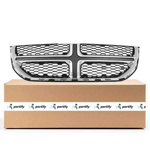 2011-2020 Dodge Grand Caravan CAPA Certified Grille Chrome/Black Assembly - CH1200342-Partify-Painted-Replacement-Body-Parts