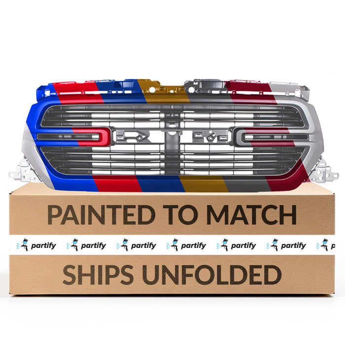 2019-2022 RAM Pickup RAM 1500 Grille Matte Dark Gray Without Surround View Camera - CH1200427-Partify-Painted-Replacement-Body-Parts