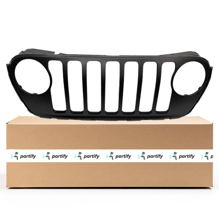 2020-2024 Jeep Gladiator/Wrangler Unlimited High Altitude 4xe/Unlimited Rubicon 4xe/Unlimited Sahara 4xe CAPA Certified Grille W/Chrome Trim Assembly - CH1200445-Partify-Painted-Replacement-Body-Parts