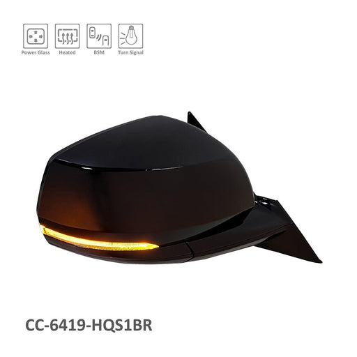 Jeep Grand Cherokee/Grand Cherokee L Passenger Side Door Mirror Manual Folding With Blind Spot Monitor with Signal Without Chrome Trim - CH1321556