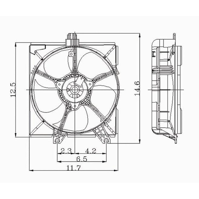 1978-1999 Dodge Neon/Omni/Plymouth Neon Engine Cooling Fan Assembly Electric Fan Assembly W/Air Cond Left Side - CH3115101-Partify-Painted-Replacement-Body-Parts